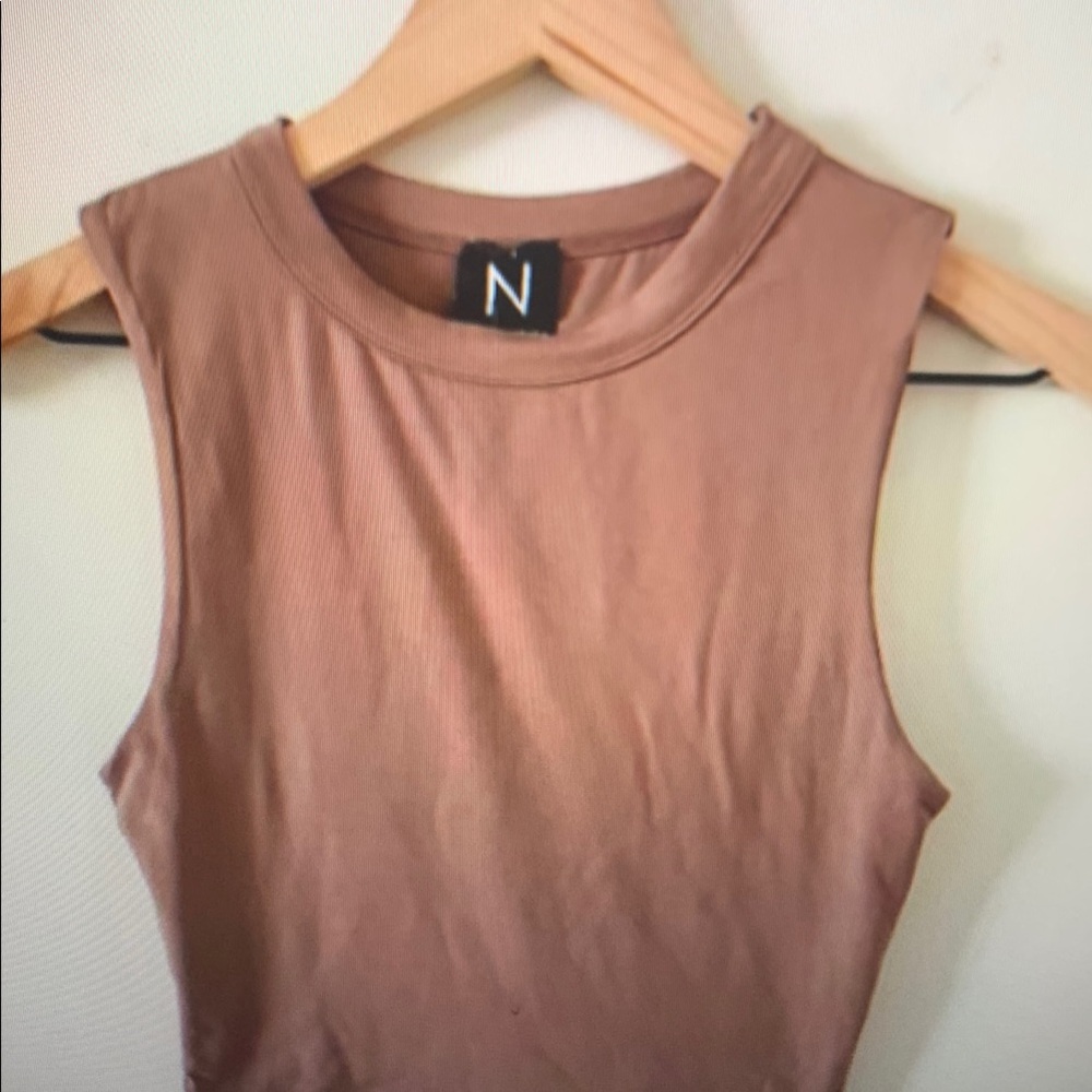 Elegant Sleeveless Tan Top